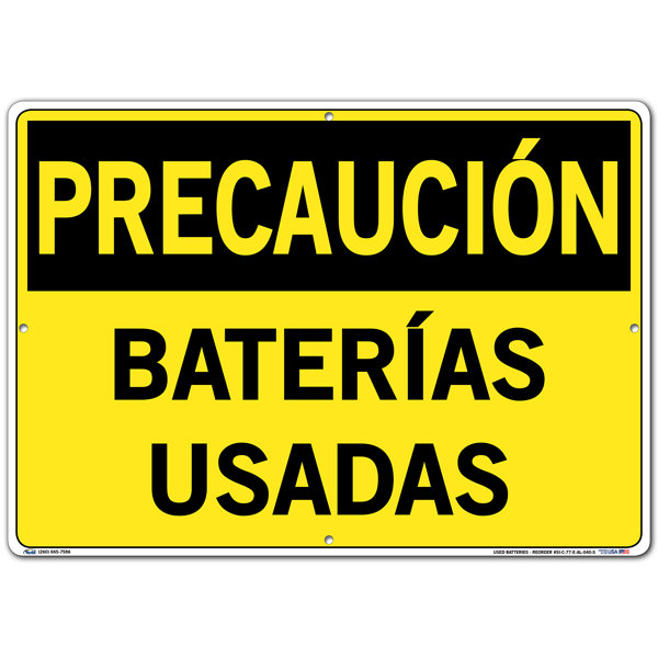 Vestil Used Batteries Caution Sign Wayfair